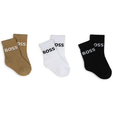BOSS Calcetines para bebe set de 3 pares negro, blanco y beige
